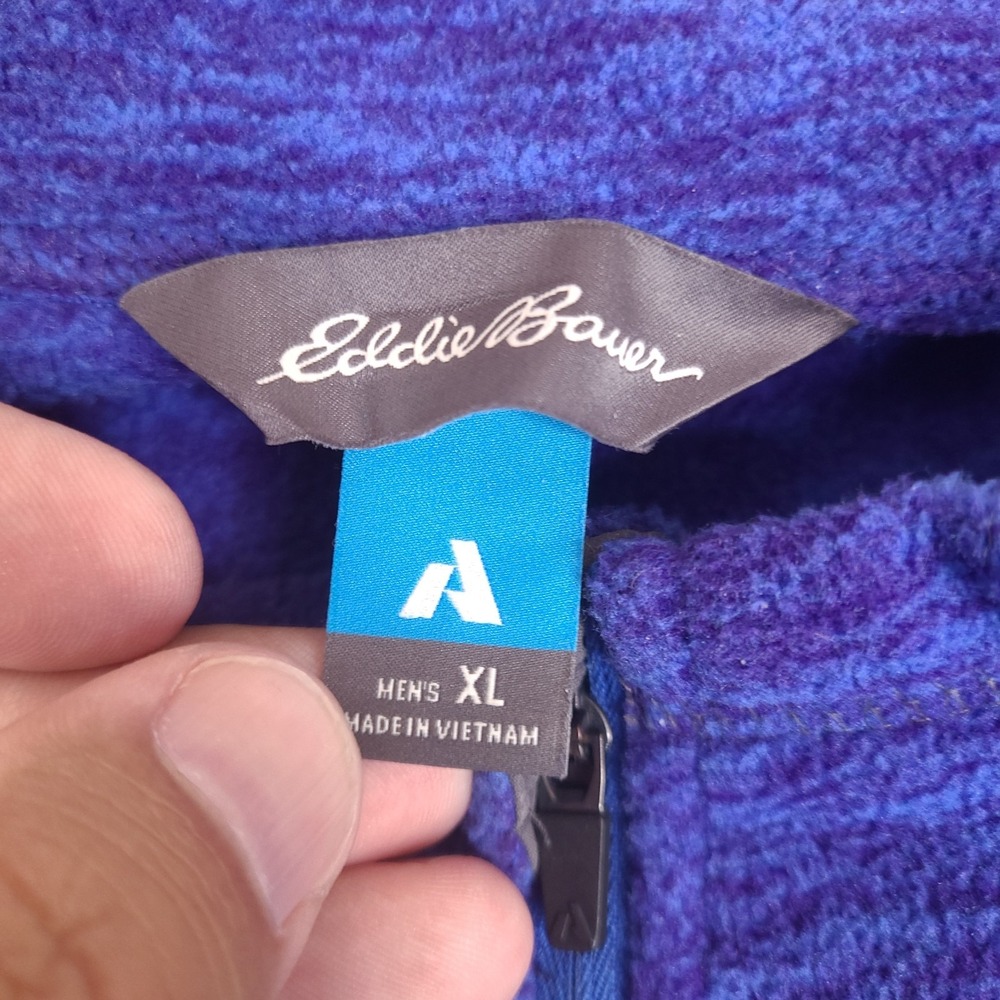Eddie Bauer Sweater Jacket Mens XL Blue First Ascent Fleece‎ 1/4 Zip Pullover - Picture 3 of 13